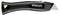 A black utility knife with a retractable blade, 'Stanley' logo, and textured grip for safety and precision cutting tasks.