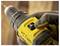 A close-up of a person's hand adjusting the speed setting on a yellow power drill with a gloved hand, focusing on the number '2'.