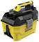 Yellow and black Stanley Fatmax wet/dry vacuum cleaner with a sturdy handle and compact design.