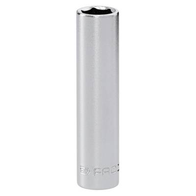 A silver cylindrical metal socket with a hexagonal opening, used for tightening or loosening bolts, labeled with text near the base.