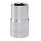 'A 14mm chrome socket with a smooth, cylindrical shape and an engraved measurement label.'