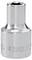 A shiny metal socket with 'FACOM' engraved on the side, designed for use with a wrench or ratchet to fit over a specific bolt size.