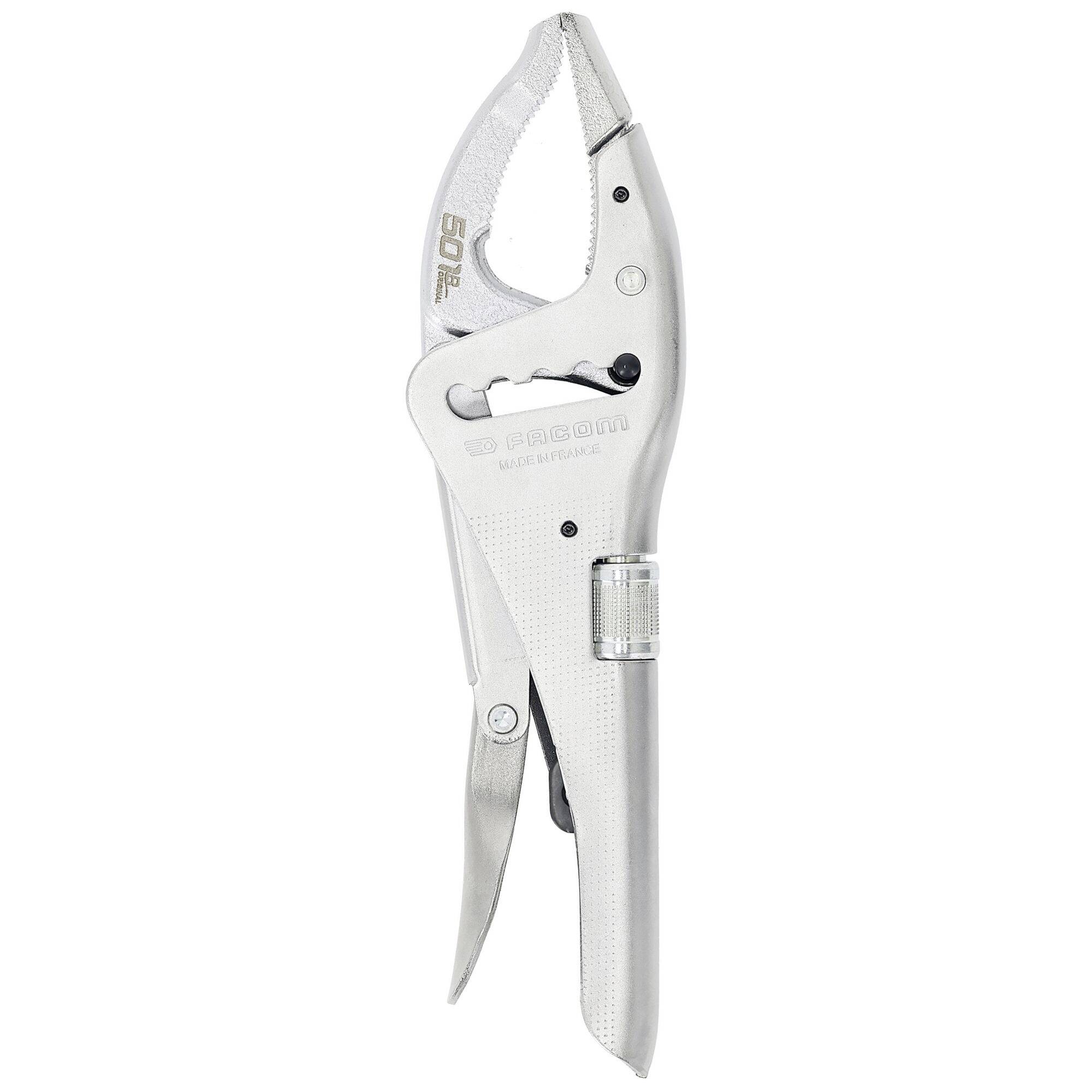 A silver locking plier with a knurled adjustment screw, labeled 'DRAGON', shown against a white background.