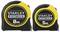Two Stanley FatMax tape measures, one 8 meters and one 5 meters, with black casing and yellow accents.