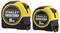 Two yellow and black tape measures, one labeled '8m' and the other '5m', with the brand 'Stanley FatMax' on the front.
