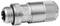 Metal cylindrical connector adapter with threaded ends and knurled grip, shown isolated on a white background.