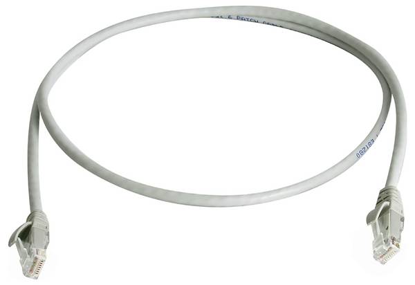 Telegärtner 100008508 RJ45 Patch cable CAT 6 3.0 m Grey Flame-retardant, incl. bend relief 1 pc(s)