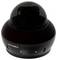 A black, dome-shaped security camera labeled 'Foscam' with a transparent top, designed for surveillance.