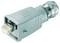 Ethernet cable connector adapter with RJ45 port on one end and metal coax-style connector on the other, shown on a white background.