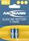 Package of ANSMANN AAA 1.5V alkaline batteries, shown with two batteries and 'EXTRA POWER' branding.