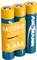 Three AAA batteries labeled 'Batterie X-Power' and '3x AAA', shown in blue and yellow packaging.