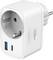 White plug-in power adapter with European outlet socket and USB-A and USB-C charging ports, branded Nivensun.
