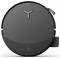 Round robotic vacuum cleaner with a gray surface, displaying a 'Y'-shaped design and branding on top, equipped with side brushes.