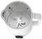 Top view of a white blender jug with a metal blade inside, showing measurement markings on the inner wall.