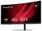 A 34-inch curved ViewSonic monitor with 1500R curvature, USB-C connectivity, and docking features, displayed with a red abstract background.