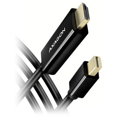 Close-up of two Axagon HDMI cables with black connectors and gold-plated ends on a white background.