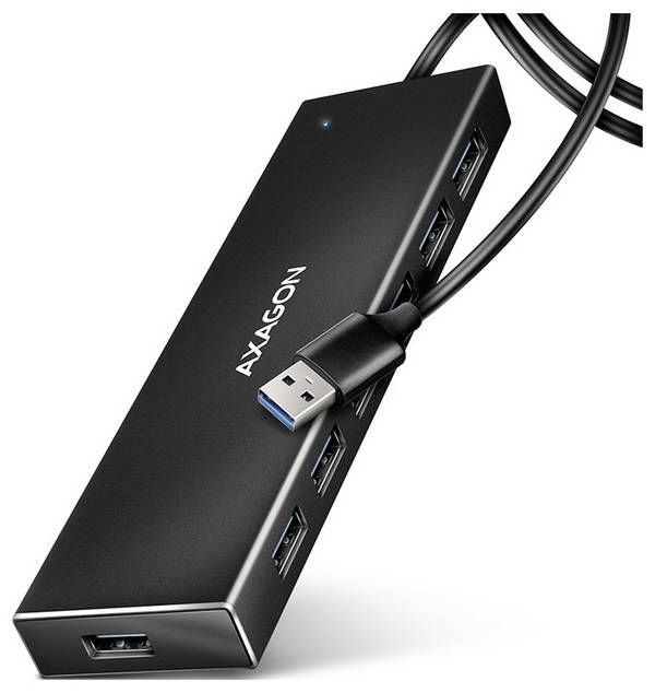 AXAGON HUE-F7A USB hub 7 ports USB A (USB 3.0), Micro USB USB 3.2 1st Gen 5 GBit/s