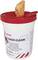 Red bucket of Easy-Clean hand cleaning wipes with a pull-up wipe dispenser in the lid<br>