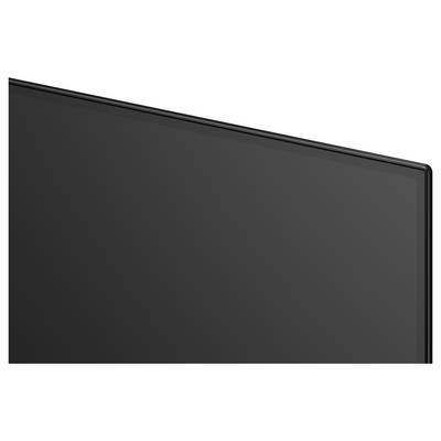 Close-up of a dark flat-screen display or monitor with a thin black bezel on a white background.