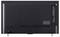 Back view of an LG OLED television showing the rear panel, ports, cable management areas, and stand mounts.