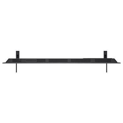 Black rackmount server front panel with ventilation grilles, two upright posts, and thin support legs on a white background