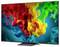 Flat-screen TV displaying a vivid abstract burst of red, yellow, green, and blue ink in water.
