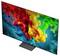 A flat-screen TV displaying a colorful abstract ink-splash image on a white background.
