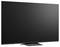 A large flat-screen television with a blank black screen on a stand.