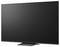 Large black flat-screen television on a stand, shown at a slight angle against a white background.