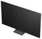 Black flat-screen TV on a stand, shown against a white background.
