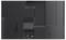 Back of a black television showing ports, vents, and mounting bracket area.<br>