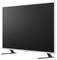 A flat-screen TV with a blank dark screen on a white background, shown angled on two black stands.
