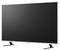 Flat-screen television with blank black screen on a white background<br>