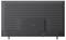 Back view of a flat-screen TV with vents, stand legs, and input ports visible.