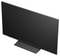 Black flat-screen television on a stand, shown at an angle on a white background.