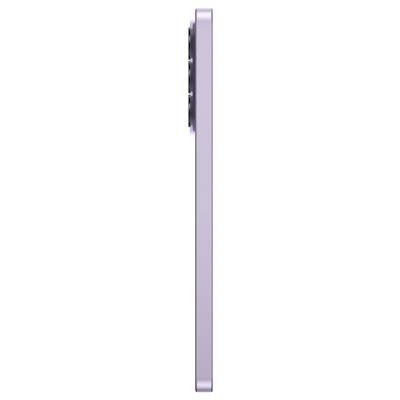 Side view of a slim purple smartphone or case, showing the device's edge with a protruding camera bump.