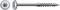 Metal SPAX screw shown in side view with a close-up of the screw head, highlighting its threaded shaft and pointed tip.