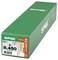 Green SPAX construction screw box labeled 8x450, 25 pieces, made in Germany, with product and fastening specifications on the front.
