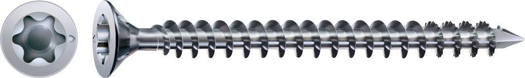 Silver star-drive screw shown in side view with a matching Torx head detail, isolated on a white background.
