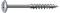 Metal screw with a wide washer-style head, shown horizontally on a white background, featuring a long smooth shaft and threaded tip.