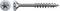 A SPAX screw with a star-shaped drive head and threaded shaft, shown in close-up on a white background.