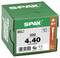 Green SPAX screw box labeled 4x40, 200 pieces, Made in Germany, with screw diagram and product details on the front.