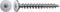 Silver Torx-head screw shown from the top and side, highlighting its star-shaped drive and threaded shaft.