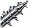 Close-up of a metallic drill bit with spiral cutting flutes on a white background.