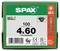 Box of SPAX screws labeled '4x60', 100 count, made in Germany, with T20 drive and screw diagram.