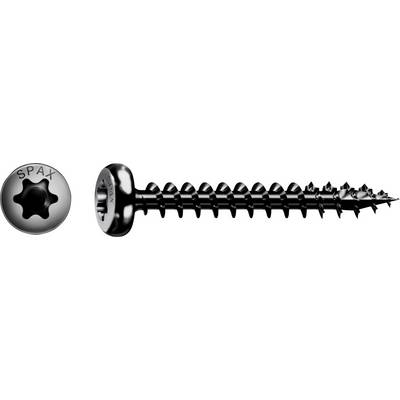A silver SPAX Phillips screw shown from the side, with the SPAX logo on the screw head and a pointed threaded shaft.