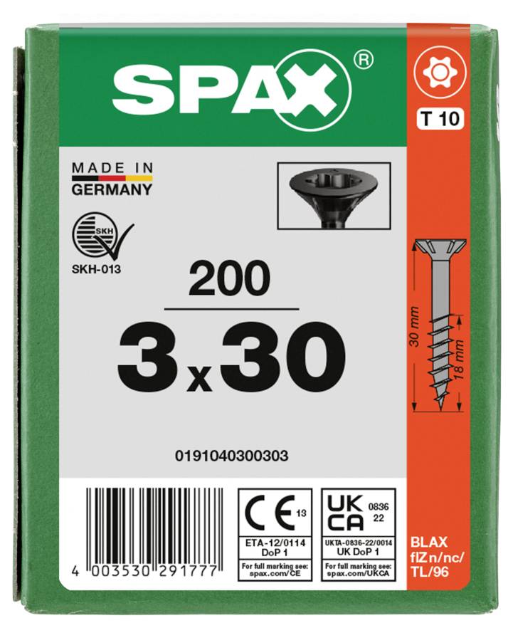 SPAX 0191040300303 Countersunk screw 3 mm 30 mm T-Star Plus Steel 200 pc(s)-4