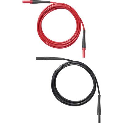 Two coiled test leads, one red and one black, each with insulated connector ends.