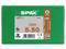 Green SPAX screw box labeled 1000 and 5x50, showing a screw illustration, barcode, CE mark, and product details.