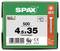 Box of SPAX screws labeled '500' and '4.5x35', made in Germany, with a screw diagram and T20 drive icon.